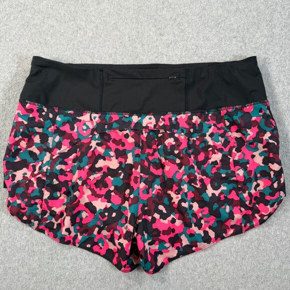 Athleta Running Free Printed Shorts Women's Large 3.5" Inseam Pink Black Teal - Picture 8 of 8